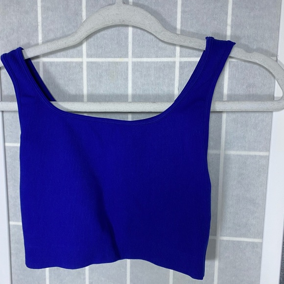 SET Active Vibrant Blue Crop Top and leggings Set - Picture 5 of 9